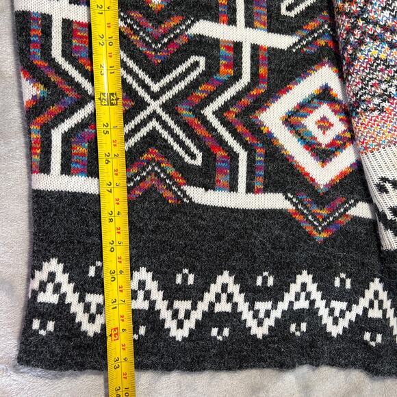 Kamana Cardigan Medium Open Front Shawl Collar Knit Sweater Southwest Aztec - Picture 9 of 10